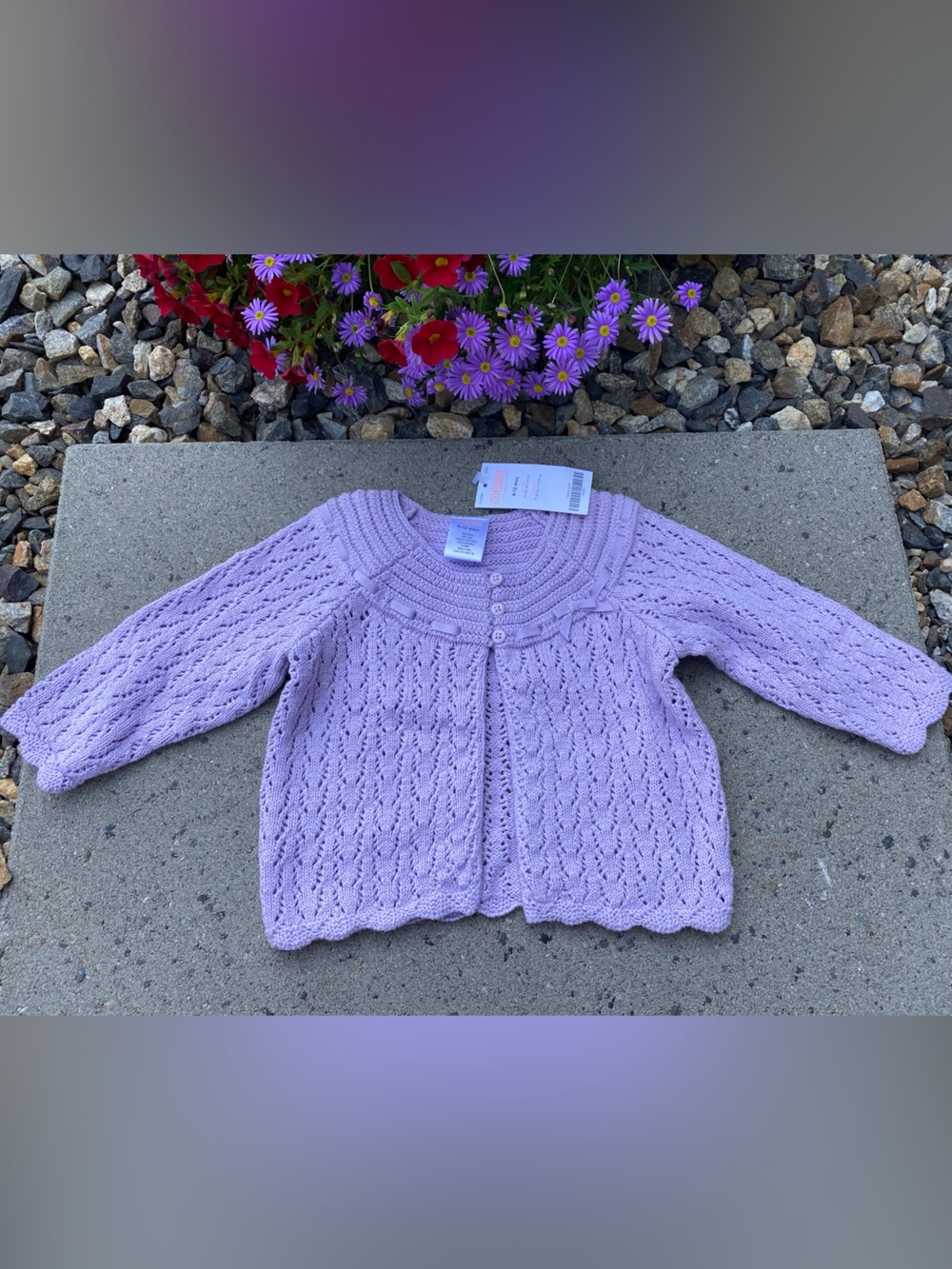 Gymboree Lilac Knit Baby Cardigan 6-12 mos